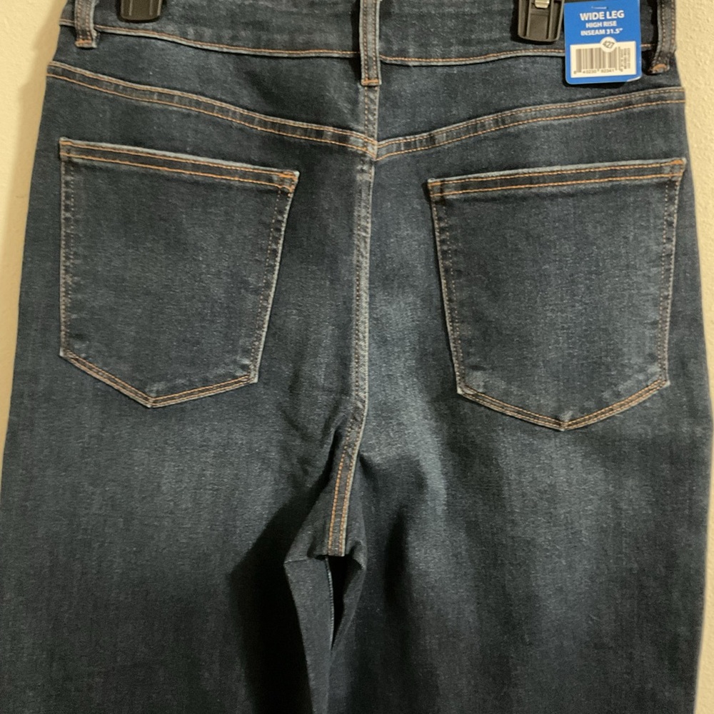 NWT-Well Worn Women’s Wide Leg High-Rise Dark Blue Jeans, Sz 10/30 - Picture 5 of 5